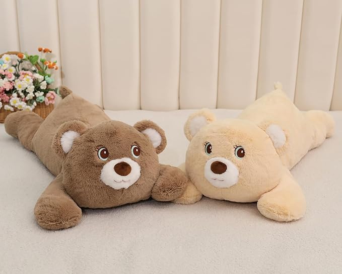 XMV 26 inch 5 lbs Bear Weighted Stuffed Animals, Large Weighted Plush Animal, Cute Plush Toy Pillow, Soft Bear Plushie Gifts for Adults, Kids, Boys and Girls(Brown)