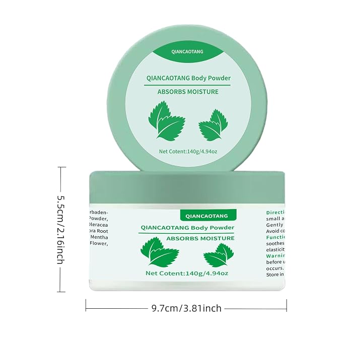 Pure & Natural Corn Starch Body Powder with Aloe & Lavender | Talc-Free, Soothing & Absorbing Body Powder for Adults | 24H Moisture Protection (4.94oz)