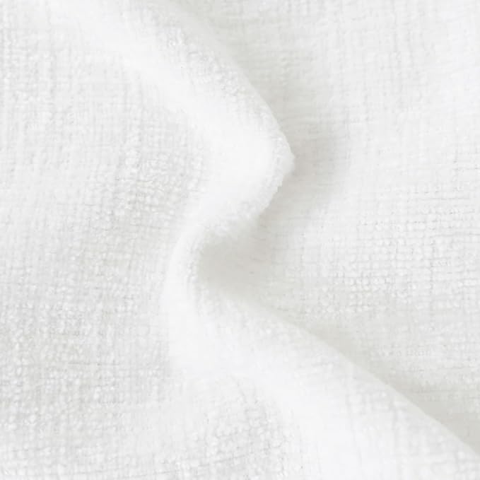 CaliTime Decorative Couch Throw Pillow Covers 20 X 20 Inches True White | Pack of 2, Cozy Chenille Cushion Cases, Cotton Thread Stitching Edges, for Sofa Bed Living Room Farmhouse