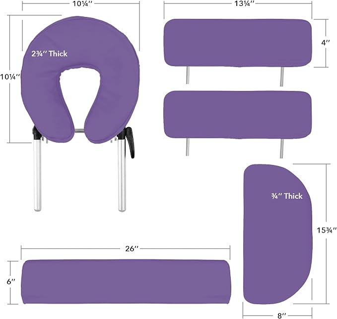 Saloniture Professional Portable Massage Table with Backrest - Lavender