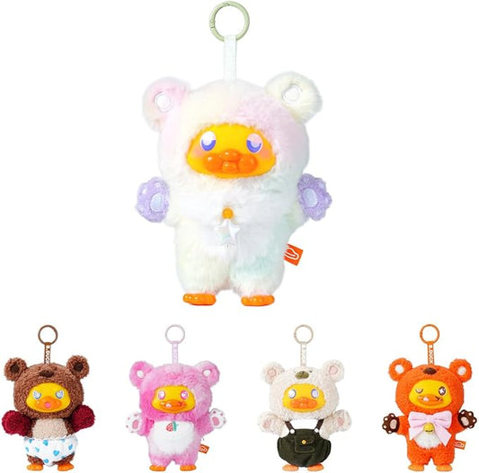 B.Duck Plush Blind Box Hugging Bear Series Cute Duck Vinyl Plush Keychain Figures, Scented Collectible Toys with Surprise Characters, Standing Design for Desk Décor, Gifts (Whole Set)