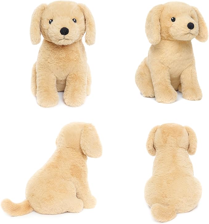 Golden Retriever Stuffed Animal Dog Puppy Plush Toy with Embroidered Eyes for Babies, Boys, Girls, Kids - No Hard Parts, 12 inches