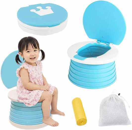 Portable Potty for Toddler Travel Foldable Potty Seat for Toddler Training Toilet for Kids Boys Girls Car On The Go Potty Travel Toilet Chair for Camping Park Indoor/Outdoor