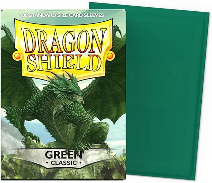 Dragon Shield | Standard Size Card Classic Sleeves | 100 CT - Smooth & Tough Premium TCG Sleeves - Compatible with Pokemon, Flesh & Blood, One Piece & Magic the Gathering | Green