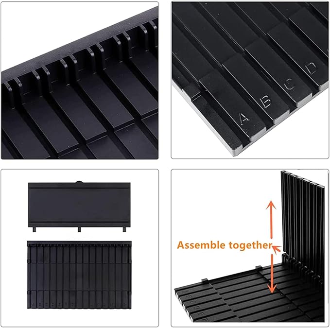 4-Pieces Model Kit Display Stand and Runner Storage System with Action Base, Suitable for Model Stand Action Figure Stand and HG, MG and RG Model Character Display Stand，Black.(Combination Set)