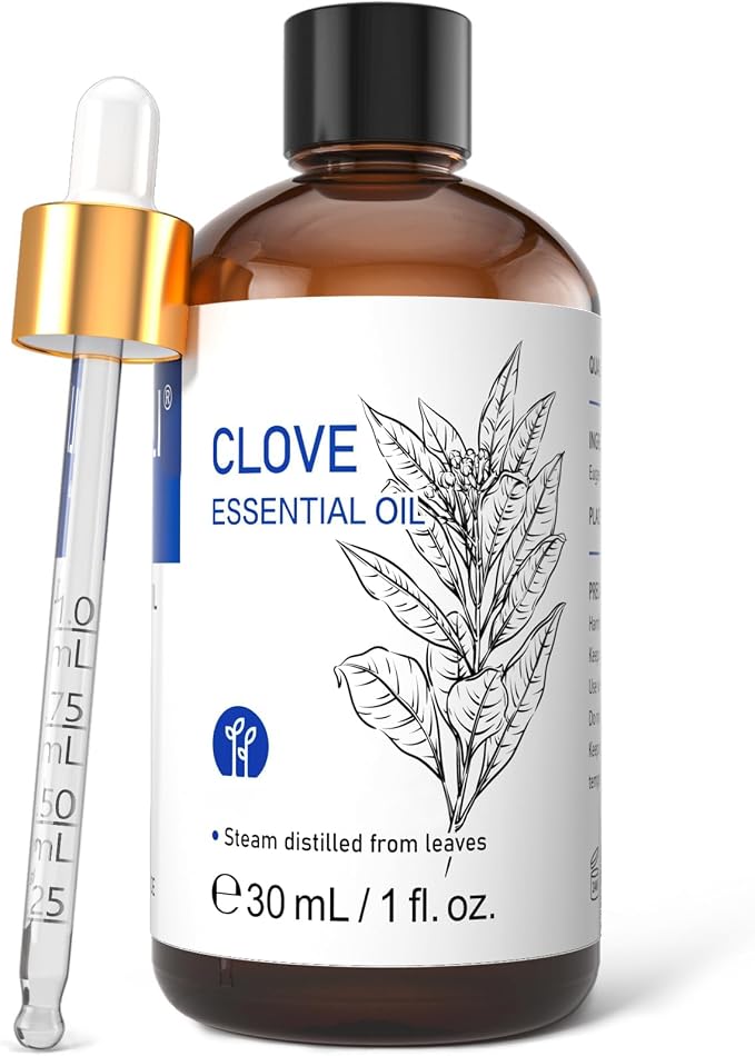 HIQILI 1 Fl Oz Clove Oil for Teeth and Gums, Oral Care, DIY Clean Spray, Aromatherapy - 30ml | Creating a Warm, Comforting Scent for Home, DIY Cleaning Spray, and Homemade Vandles —30mL / 1.01 fl oz