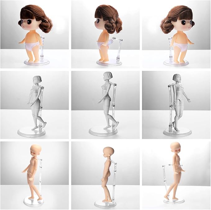 Ddung Doll Stand - Clear Doll Stand For 0.5" To 10" Dolls And Action Figure Stand (3-Pack)