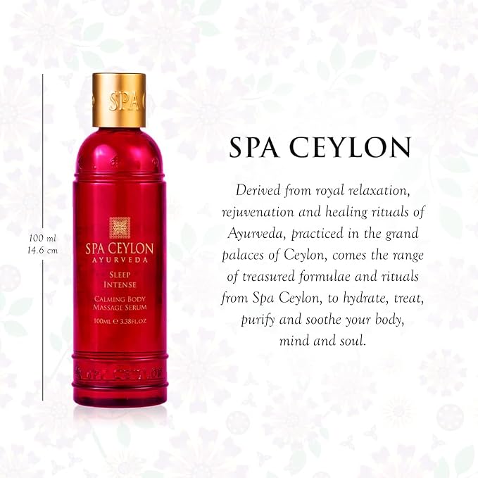 SPA CEYLON Sleep Intense Calming Body Massage Serum – Ayurveda Body Oil with Neroli, Lavender & Ylang Ylang – Natural Calming Massage Oil with Coconut, Almond & Rice Bran – 100ml