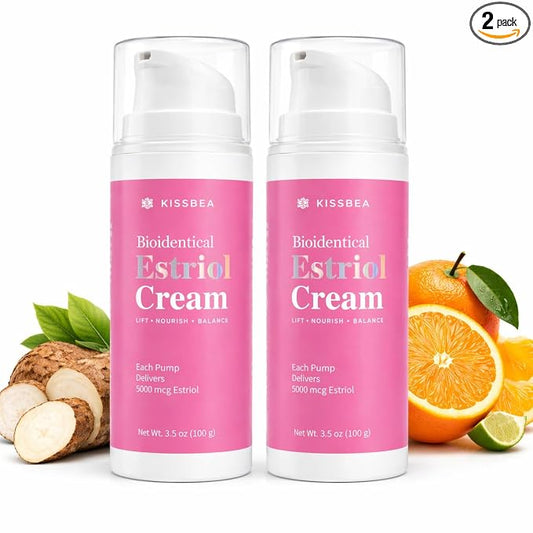 Bioidentical Estrogen Cream for Women with E3 - Menopause Skin Support Body Moisturizer with B5, Wild Yam, Vitamin C & CoQ10, 2 Pack Up to 200 Pumps Total