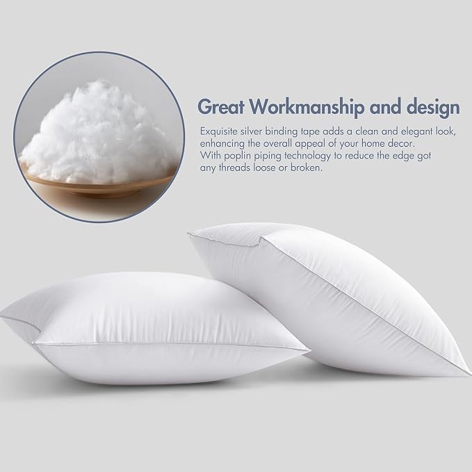 MIULEE 24 x 24 Pillow Inserts (Set of 2) -Decorative Throw Pillows with 100% Cotton Covers Square for Sofa Couch