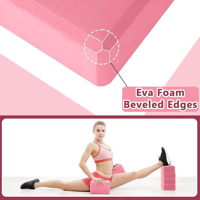 Honoson 20 Pcs Yoga Blocks Bulk 9''x6''x3'' High Density EVA Foam Blocks for Exercise Pilates Meditation, Lightweight Non-slip Surface, Improve Strength Balance Flexibility