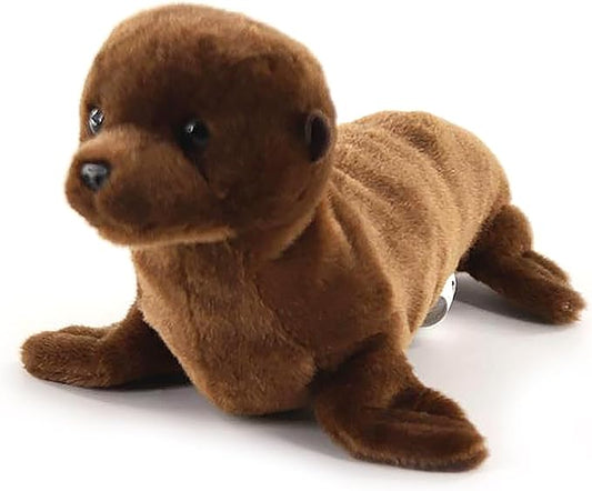 The Petting Zoo Sea Lion Stuffed Animal Plushie, Gifts for Kids, Scoopz Sealife Animals, Brown Sea Lion Plush Toy, 9 inches