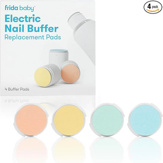 Frida Baby Electric Nail Buffer Replacement Pads | Safe + Easy Grooming, Trimming, and Nail Filing for Newborn, Toddler, or Children's Fingernails and toenails, 4 Buffer Pads