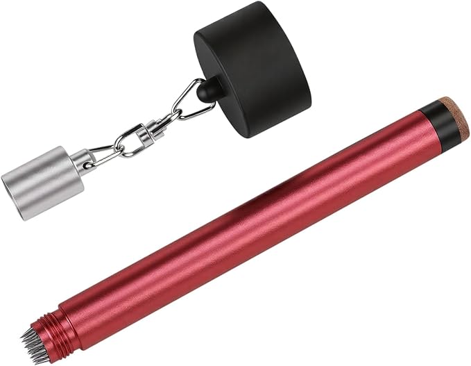 LAKE OF FIRE Pool Cue Chalk Holder – 2-in-1 Billiard Accessory with Pool Chalk Holder & Cue Tip Tool