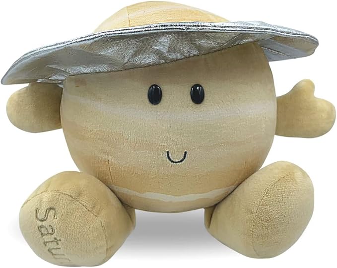 Celestial Buddies Saturn Buddy | 10" Soft Stuffed Plush, Embroidered Features, Fun Planet Facts Tag for Kids – STEM Learning, Educational Gift, Classroom & Homeschool Science Space Astronomy | 0+