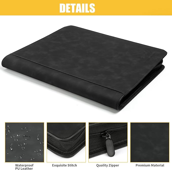 Toploader Binder,Toploader Hard Cases, 9-Pocket Pages Sleeves Hold up 288 Cards.Toploader Card Binder with Sleeves for “3×4” rigid，Card Holder(black)