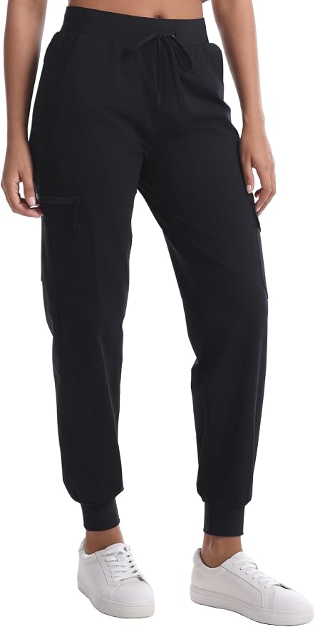Rrosseyz Women's Hiking Pants with Pockets - Lightweight Water Resistant Joggers Cargo Pants for Casual Travel Golf Outdoor
