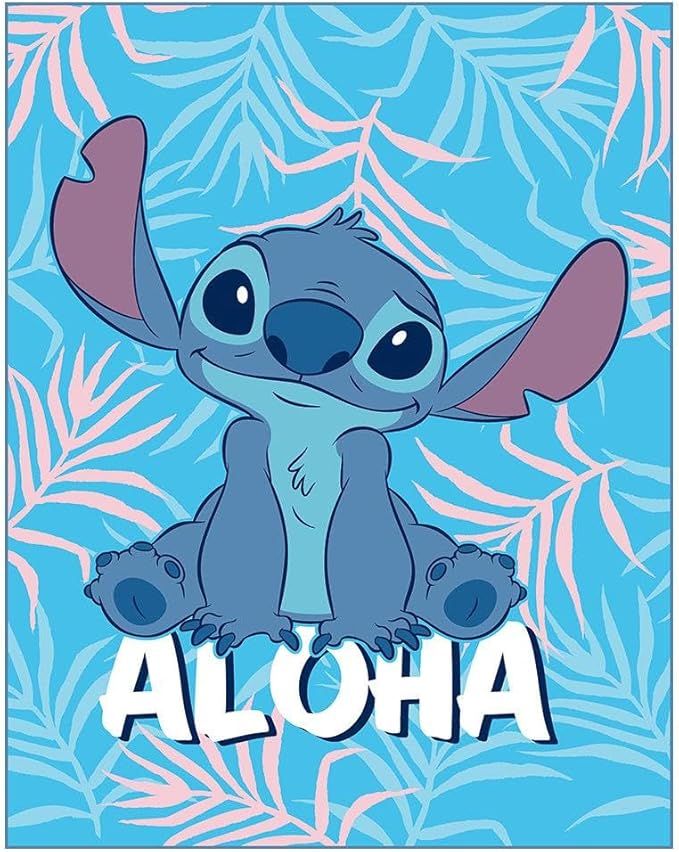 Stitch Twin Blanket - Lilo & Stitch Raschel Blanket for Kids! Measures 55"x75" (Twin/Full) Super Soft Stitch Blanket for Kids!