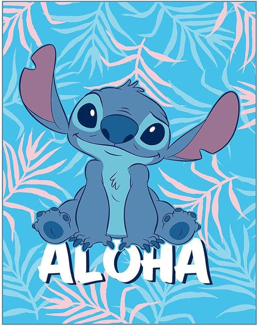 Stitch Twin Blanket - Lilo & Stitch Raschel Blanket for Kids! Measures 55"x75" (Twin/Full) Super Soft Stitch Blanket for Kids!