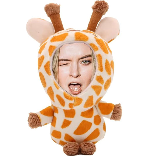 Personalized Deer Stuffed Animal Key Chain – Customizable fawn Plush Toy, Gift with Your Face Photo,5 inches