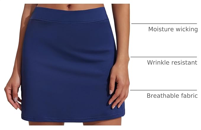 Ekouaer Women's Active Performance Skort Lightweight Skirt for Golf Tennis | Built-in Shorts, A Line, High Waisted, Tummy Control, Pickleball, Running, Workout, Sports, Skorts for Woman