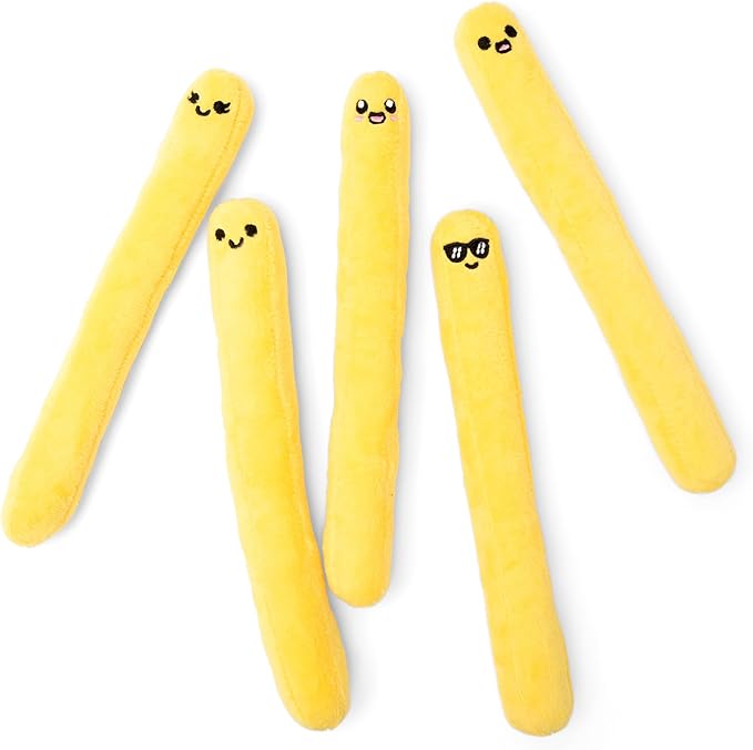 Emotional Support Fries by Relatable, Cuddly Stuffed Animals and Plush Squishy Toys, Cozy Fall Gifts and Trick or Treat Toys for Loved Ones of All Ages, Includes 5 Plushies with Carrying Basket