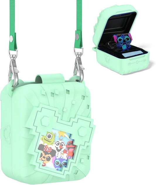Soft Silicone Case for Bitzee Disney Interactive Toy Digital Pet, Shockproof and Protective Carrying Case for Bitzee Disney Virtual Electronic Pets with Lanyard (Mint Green)