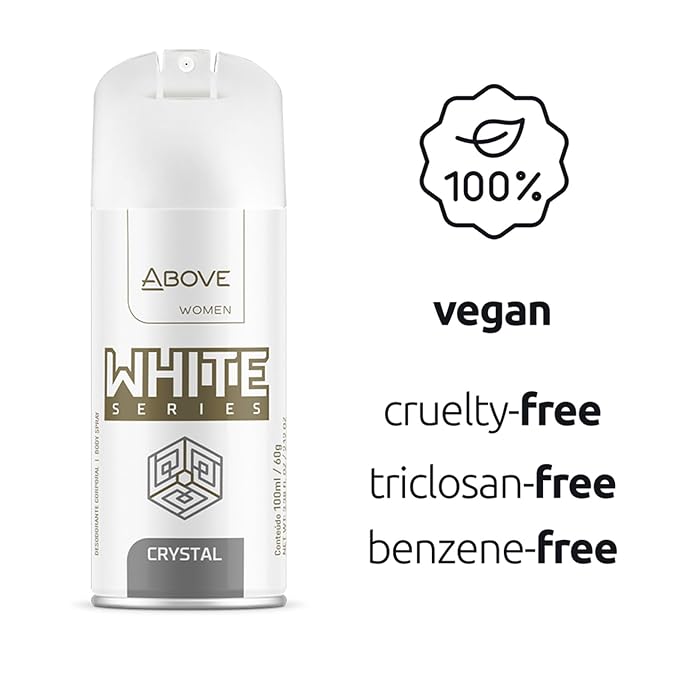 ABOVE White Series Body Spray, Crystal, 2.12 oz - Deodorant Spray - Masks Perspiration Odors - Long-Lasting Dry Spray - Paraben-Free - Cruelty-Free