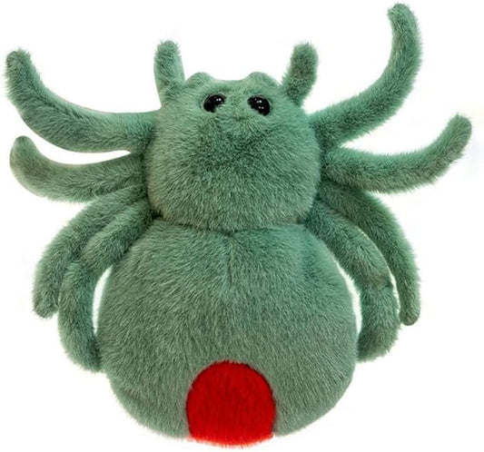 Plush Spider Stuffed Animal Toy, Soft 10 inch Kawaii Halloween Plush Spider Stuffed Toys Decorations Cuddle Gift for Kids and Adults (Green)