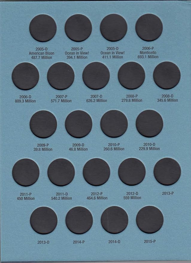 Whitman U.S. Jefferson Nickel Coin Folder 1996 - 2015 #9035