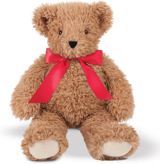 Vermont Teddy Bear Stuffed Animal – 18-Inch Custom Plush Teddy Bear, Soft Brown Teddy Bears Gift with Personalized Red Bow for Valentine, Girlfriend, Baby Shower, Kids