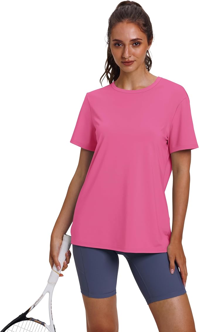 OFEEFAN Workout Tops for Women UPF 50+ Breathable Quick Dry Loose Fit T Shirt Outdoor Yoga Running Hiking Gym Tee Top