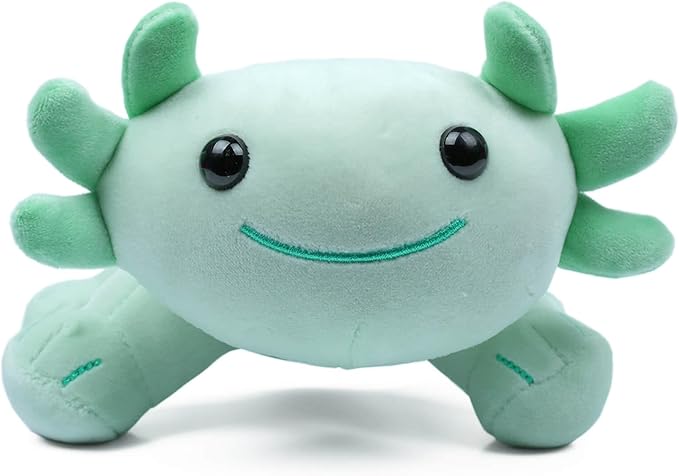 Axolotl Plush Toy, 10.8” Soft Cute Axolotl Stuffed Cotton Plush Pillow Kawaii Salamander Animal for Boys Girls Kids Gift (Green)