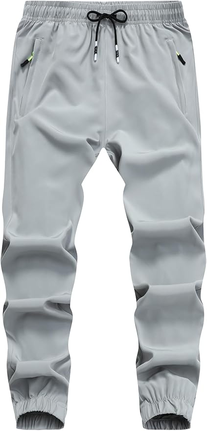 Boys Hiking Joggers Pants Outdoor Youth Quick Dry Lightweight Athletic with Zipper Pockets