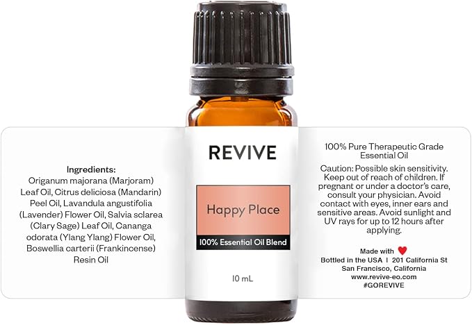 Happy Place Essential Oil Blend by Revive Essential Oils - 100% Pure Therapeutic Grade, for Diffuser, Humidifier, Massage, Aromatherapy, Skin & Hair Care