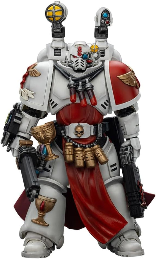 JOYTOY Warhammer 40K Blood Angels Sanguinary Priest with Heavy Bolt Pistol, chainsword and narthecium 1:18 Scale Action Figure Mecha Joy Toy Collection Model 4.84in