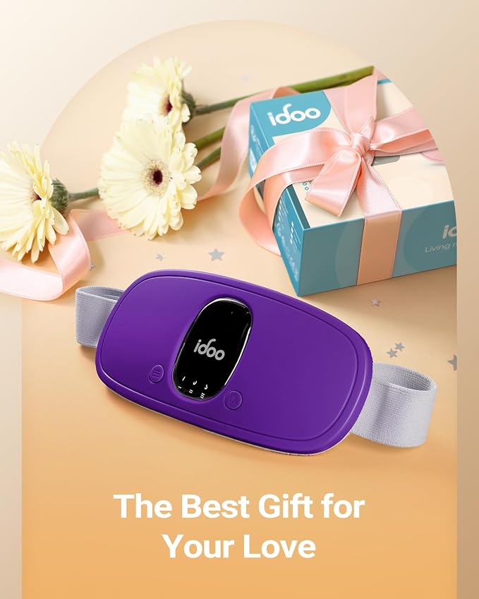 iDOO Heating Pad for Cramps, FSA Eligible Items Only List, Portable Cordless Heating Pad, Electric Waist Belt Device for Cramps Pain, Gifts for Girlfriend Mom Wife Women (Deep Purple)