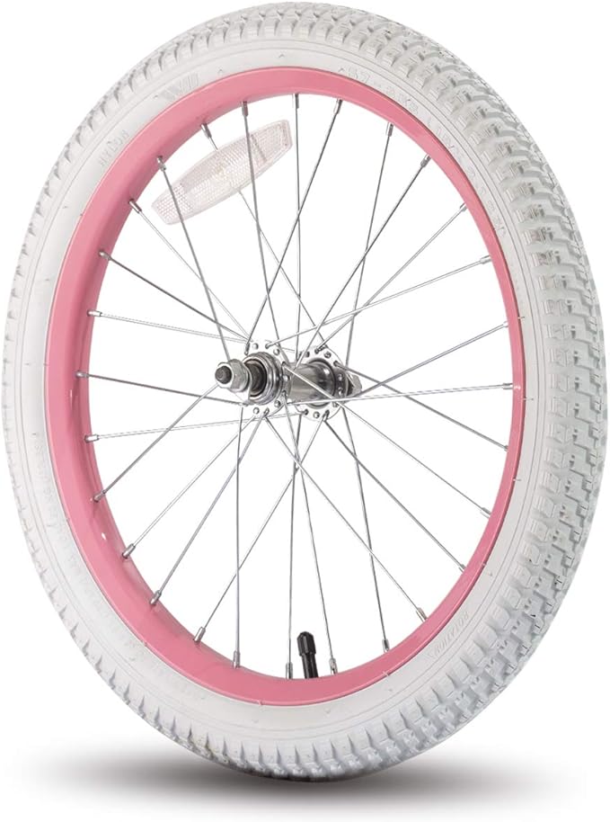 JOYSTAR 12 14 16 18 20 Inch Kids Bike Front Wheels Replacement Bicycle Wheels with 12-20 Inch Solid Air Rubber Tire & Inner Tube Don't Fit Huffy Bike Black & White