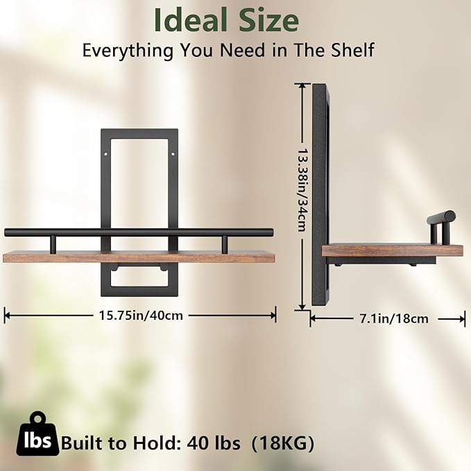Sbosbo Floating Shelves for Wall Plant Shelf Indoor Wall Mounted Shelves | Wall Planters for Indoor Floating Plant Shelves for Bedroom, Living Room, Kitchen, Office, Bathroom Decor (2 Pack)