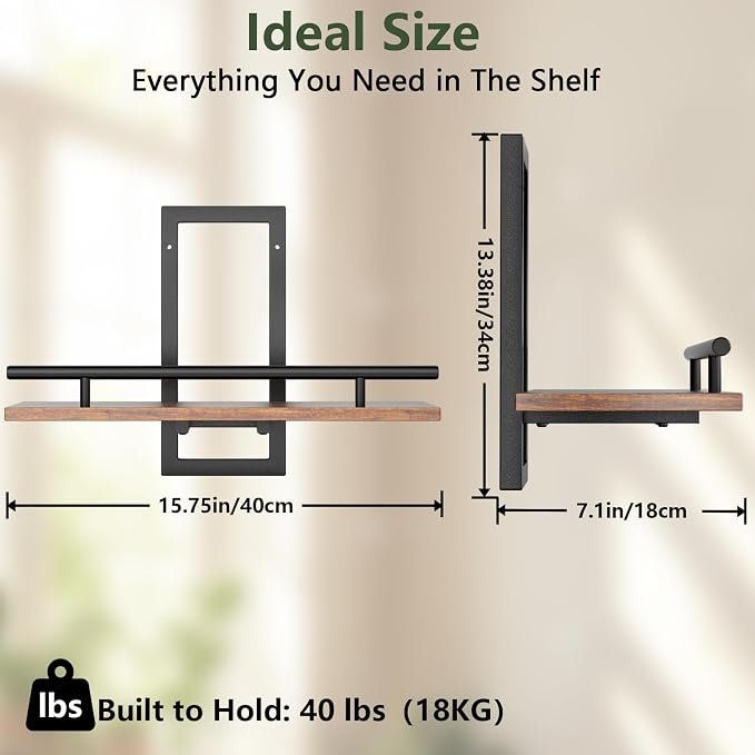 Sbosbo Floating Shelves for Wall Plant Shelf Indoor Wall Mounted Shelves | Wall Planters for Indoor Floating Plant Shelves for Bedroom, Living Room, Kitchen, Office, Bathroom Decor (3 Pack)