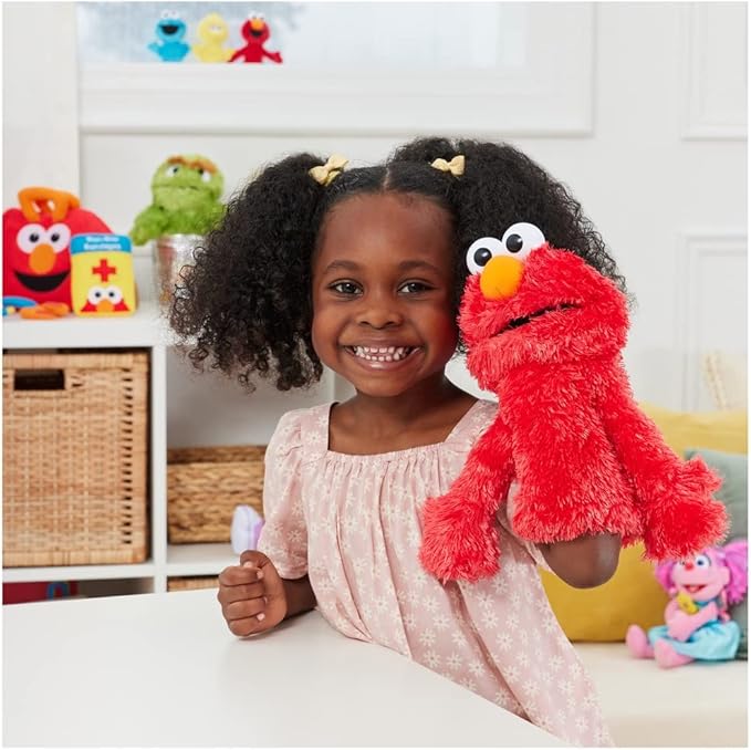 GUND Sesame Street Official Elmo Muppet Plush Hand Puppet, Premium Plush Toy for Ages 1 & Up, Red, 11”