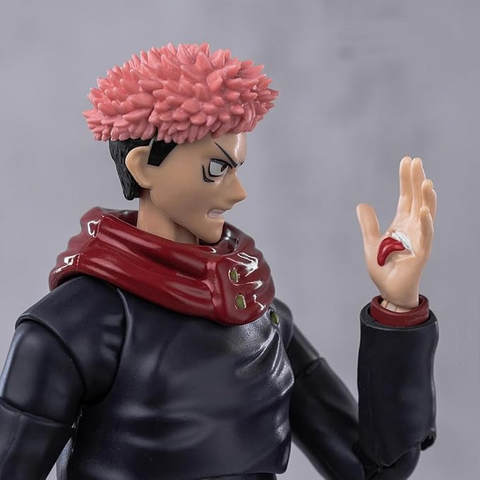 Itadori Yuji Figure Statue-18cm/7in Itadori Yuji Figures Anime Character Movable and Changeable Face Action Figure PVC Model Handmade Desktop Ornament Decor Collectible Figures
