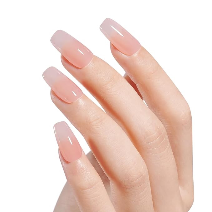 AILLSA Dip Powder Translucent Nail Dipping Powder Jelly Nude Salmon Pink | Dip Powders Colors for DIY Manicure Salon at Home Easy to Use Nail Powder for Valentine's Day Gift (1 Oz)