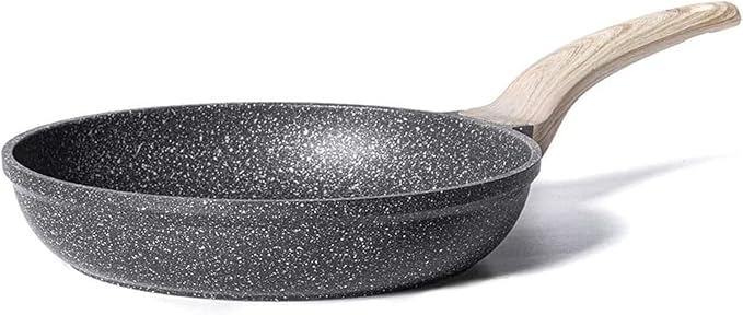 CAROTE10 inch Non Stick Black Frying Pan Skillet, PFOA-Free | Healthy Non Toxic Granite Kitchen Cookware, All Stovetops Compatible Skillet with Heat-Resistant Handle