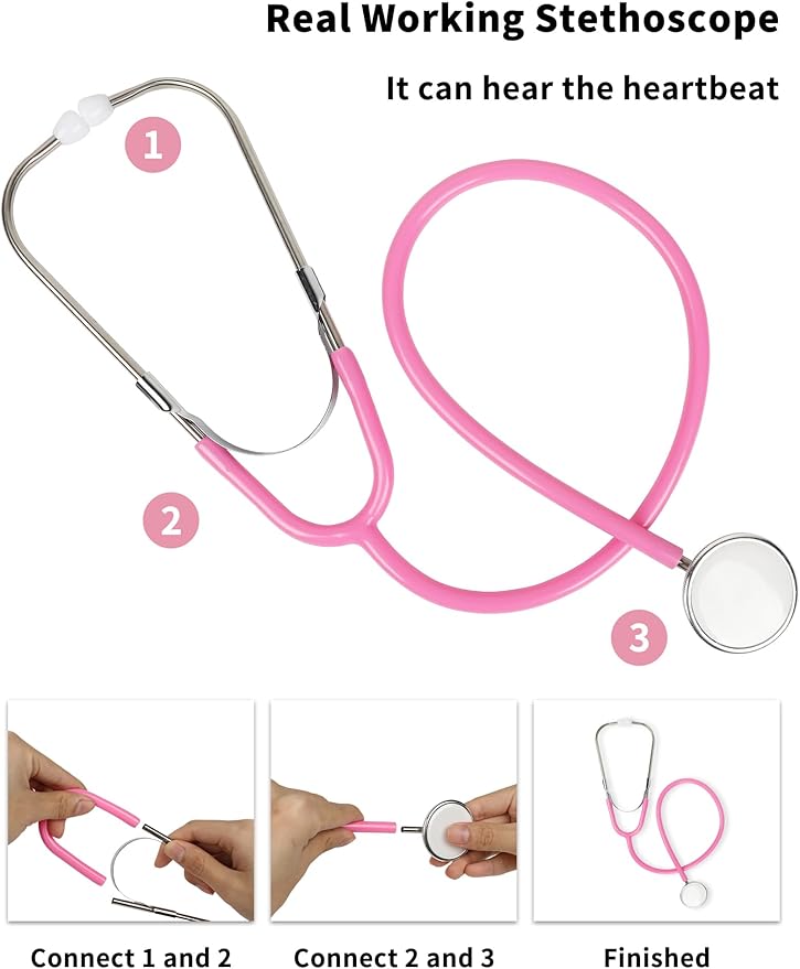 ANPHILE Kids Veterinarian Costume, Kids Doctor Vet Costume Outfit Pretend Play Dress Up Set for Halloween
