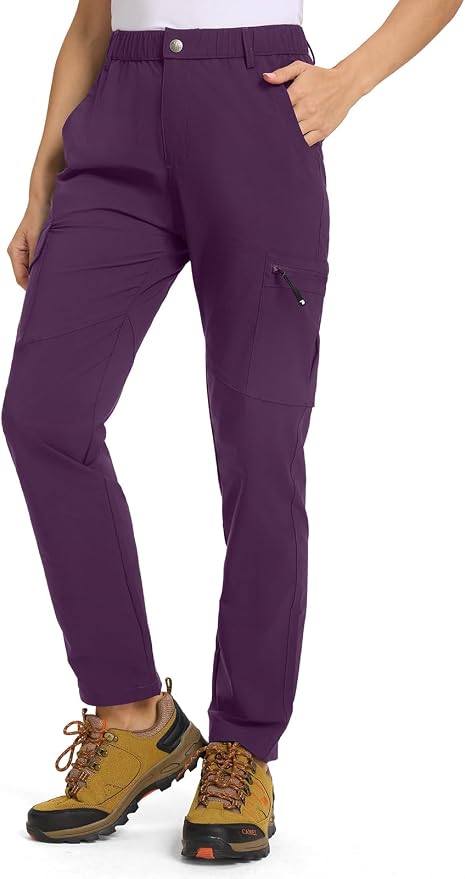 TBMPOY Women's Hiking Cargo Pants Lightweight Water Resistant Quick Dry Fishing Camping Travel Work Pant with 6 Pockets