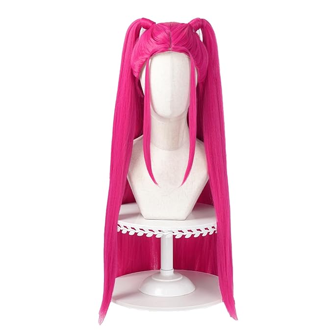 Pink Kp Style Dance Wig No Installation Needed Halloween Parties Stage Performances（Long Pink）