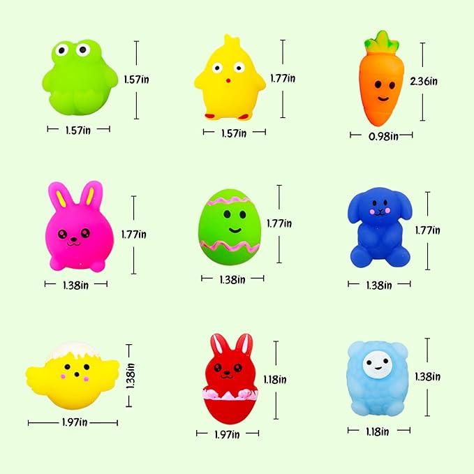 Easter Party Favors, 120Pcs Squishies Toys for Kids, Mochi Squishy Bulk, Kawaii Mini Squeeze Toys, Easter Basket Stuffers, Egg Fillers, Classroom Prizes for Boys Girls(Random)