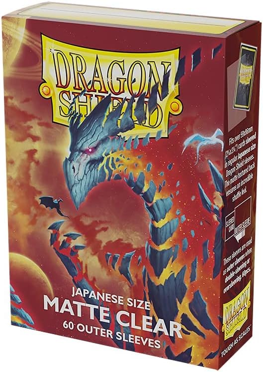 Dragon Shield 60 ct Japanese Matte Outer Sleeves Clear 60 ct Card Individual Pack