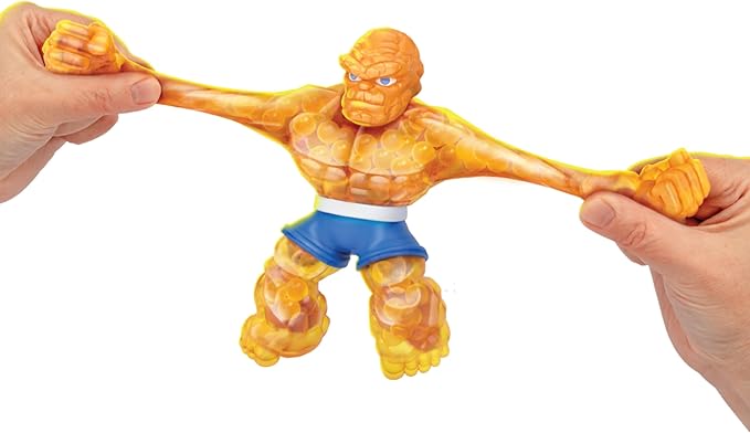 Heroes of Goo Jit Zu Marvel Studios The Fantastic 4 First Steps, The Thing, Stretchy, Goo Filled 4.5" / 11.4 CM Action Figure, with Unique Crunchy Goo Filling, 3 to Collect